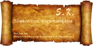 Simkovics Konstantina névjegykártya